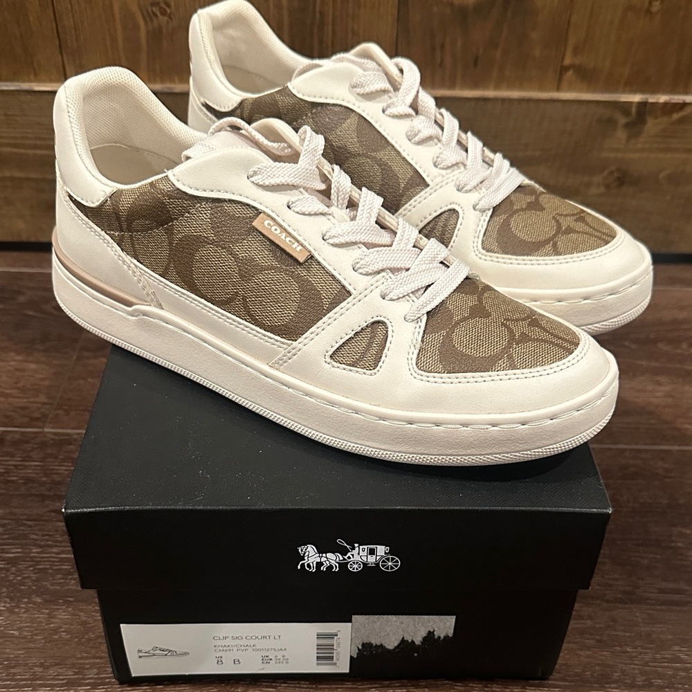 Coach Tan and Cream Casual Sneakers
